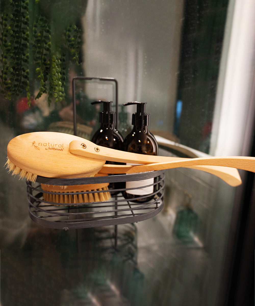 100% FSC Certified® Natural Long Handled Bath Brush - Stiff Tampico