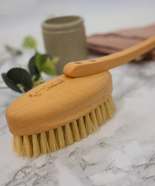100% FSC Certified® Natural Long Handled Bath Brush - Stiff Tampico