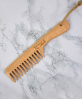 100% FSC Certified® Natural Beechwood Biodegradable Wide Tooth Comb (Handle)