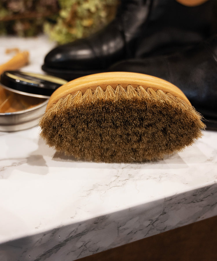 100% FSC Certified® Natural Large Shoe Shine Brush - Soft Horsehair