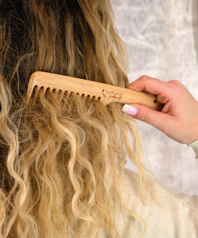 100% FSC Certified® Natural Beechwood Biodegradable Wide Tooth Comb (Handle)