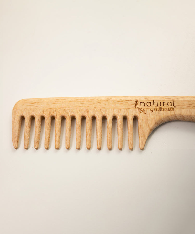 100% FSC Certified® Natural Beechwood Biodegradable Wide Tooth Comb (Handle)