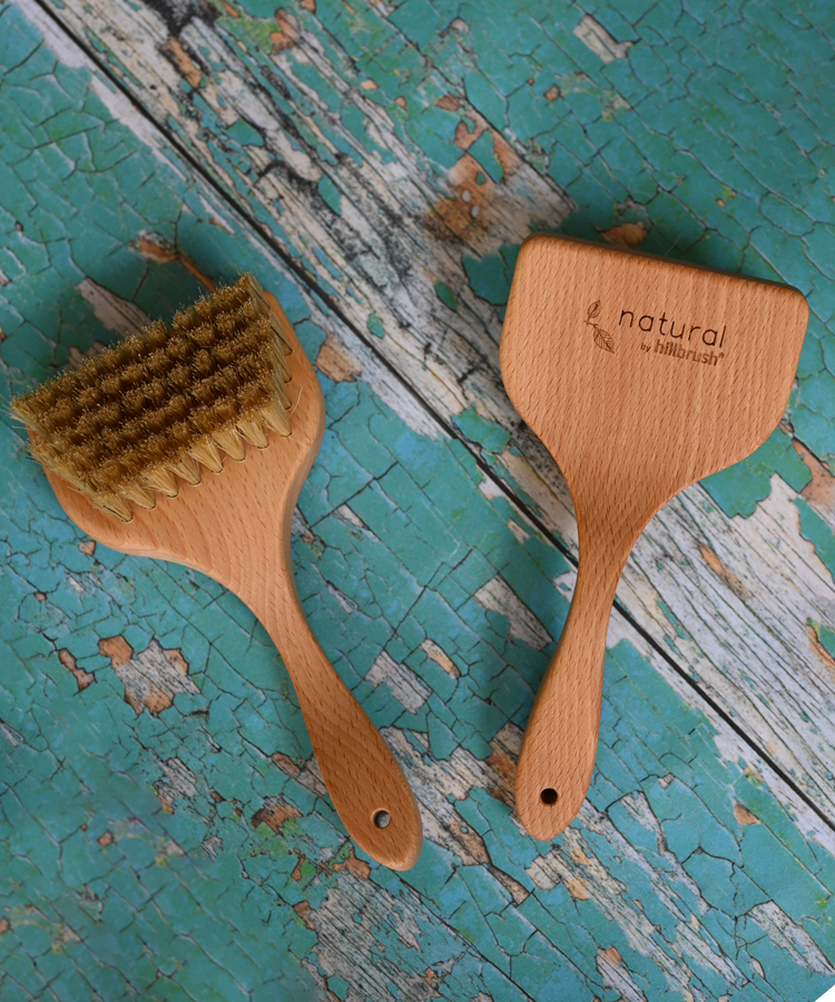 100% FSC Certified® Natural Angled Pet Grooming Brush - Soft Natural Bristle