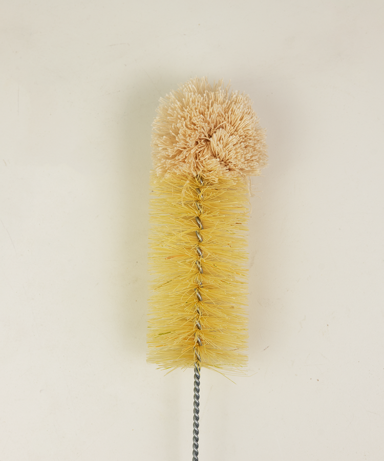 Natural Bottle & Tube Cleaning Brush – 50mm Diameter (Tampico & Cotton)